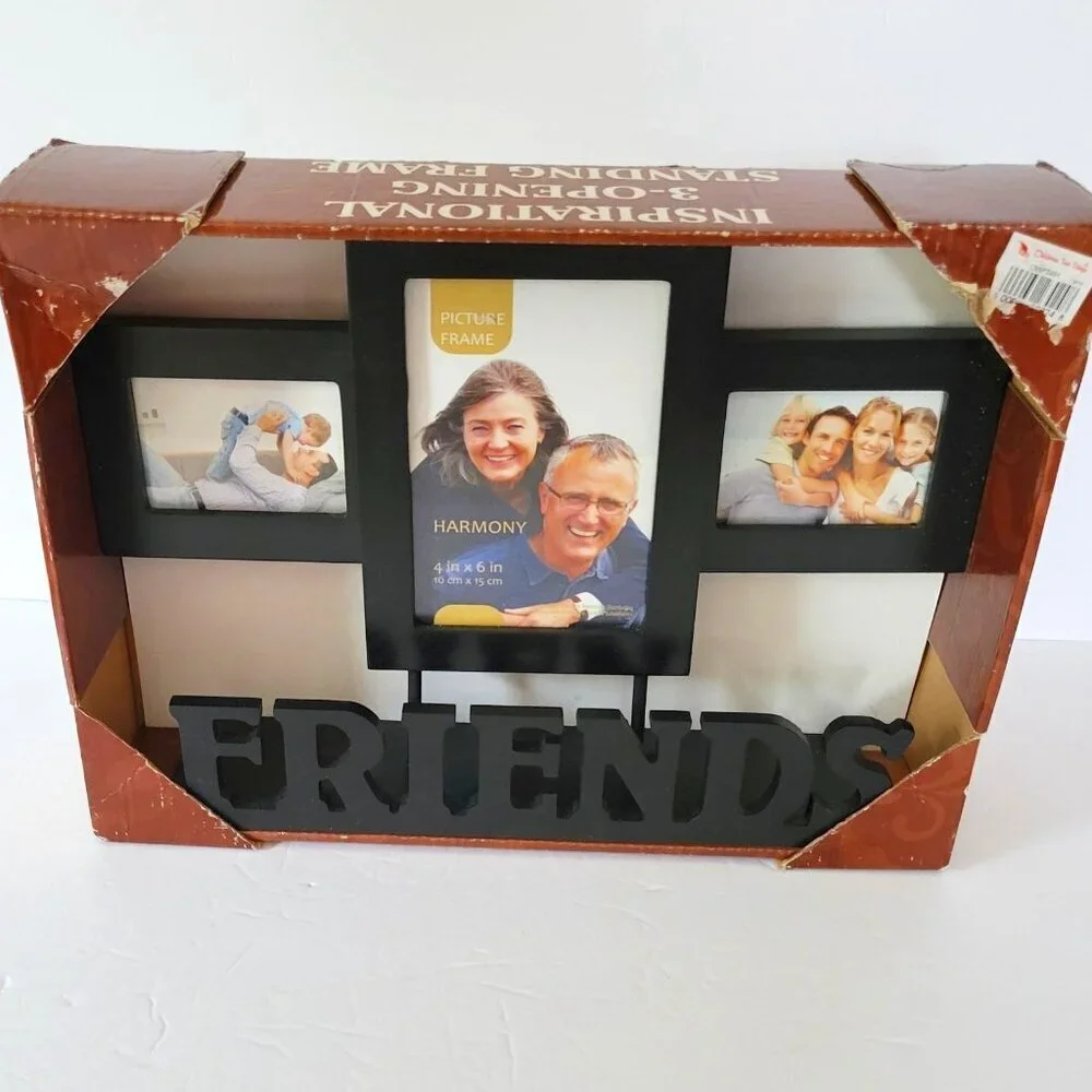 Friends 3-picture Collage Picture Frame Black